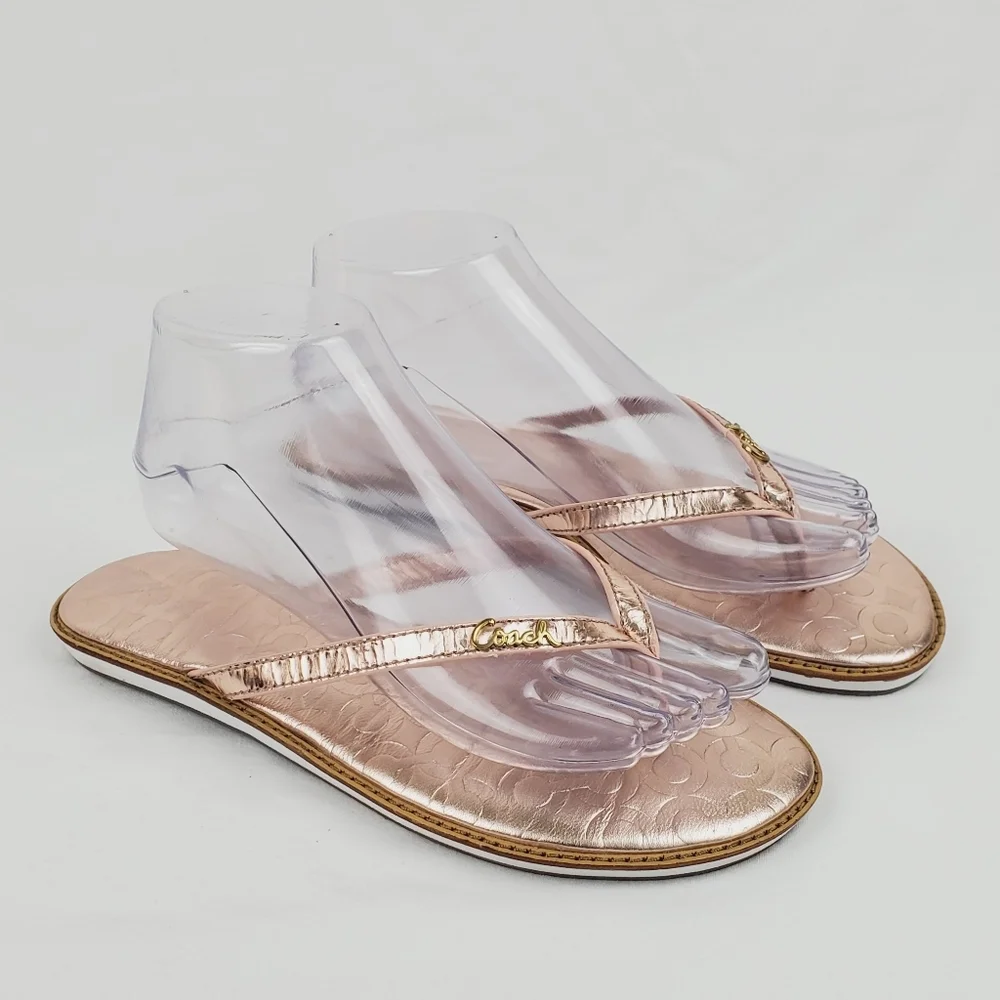 NEW Coach Devlynn Rose Gold Sandals - Picture 2 of 9